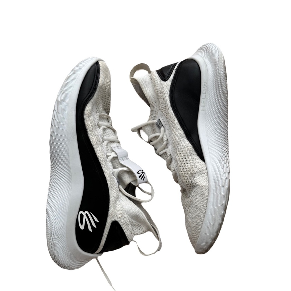 🔴 Under Armour Curry Flow 8 White Black Men's Basketball Shoes Sneakers Size 9